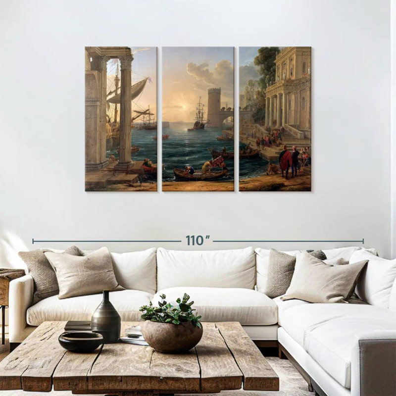 Lilie Seaport - Embarkation Of Queen Of Sheba, 48" H x 74" W