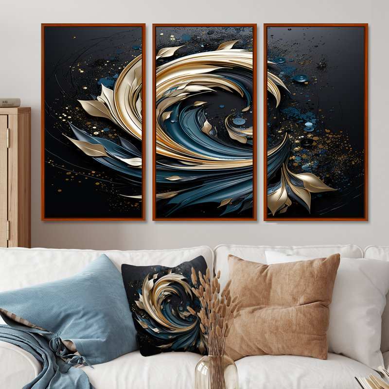 Ensemble d'art mural Rawles - Botanicals, H 40 po x l 60 po x P 1 po, Cadre flottant brun
