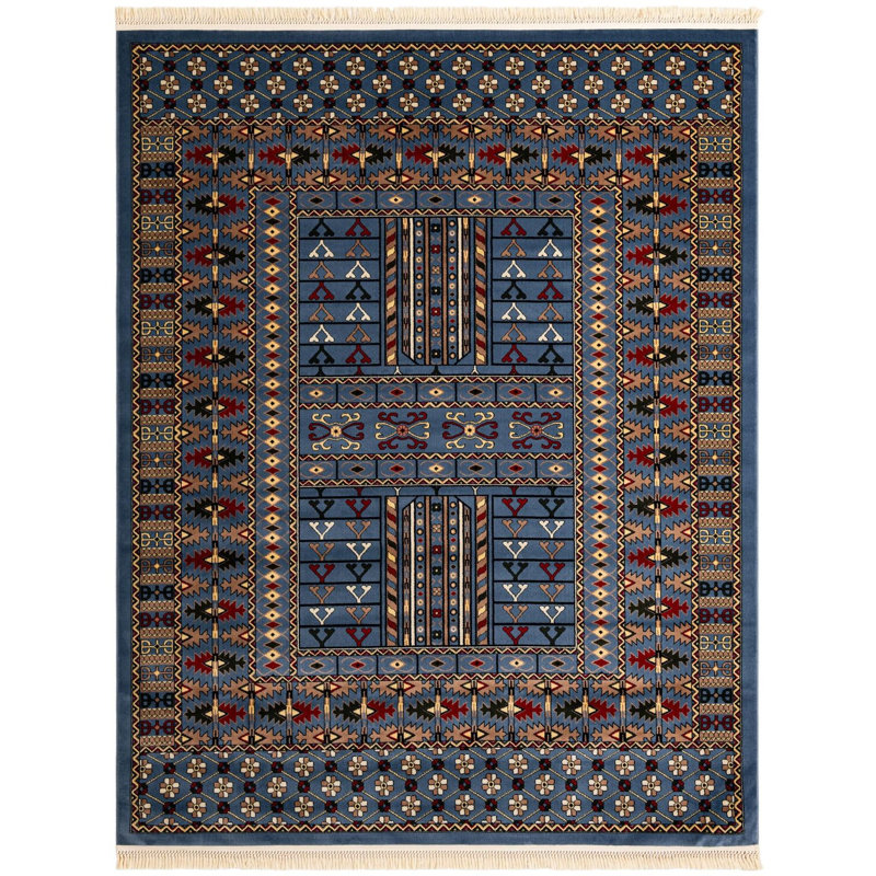Tapis bleu Aucun, Rectangle 7 pi 10 po x 10 pi