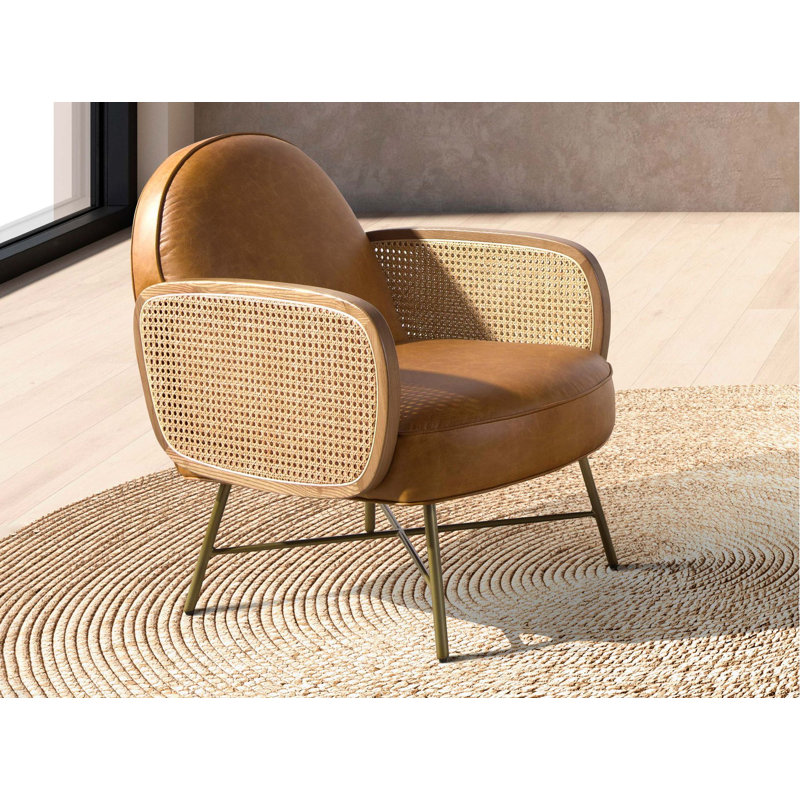 Brown leather armchair