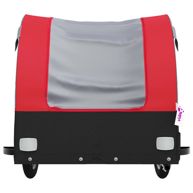 Bike Trailer 45 kg Iron, Red/Grey, 63cm H x 63cm W x 126cm D