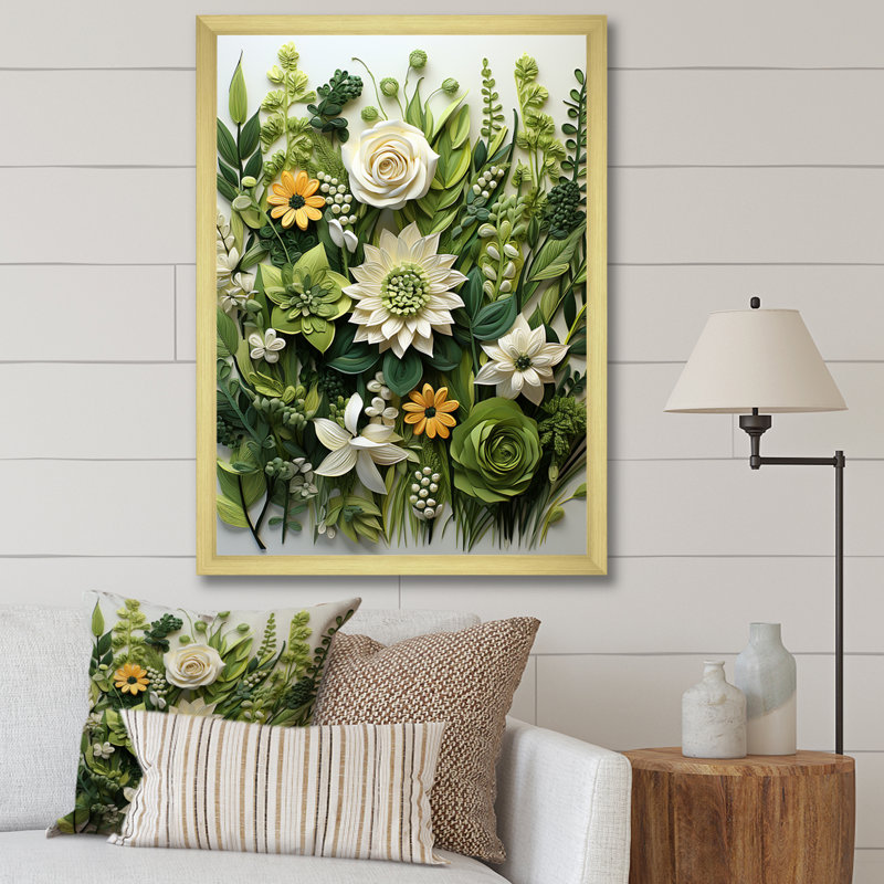Blossuming Herbs Dream, reproduction d'art sur toile, H 20 po x l 12 po x P 1 po, Cadre doré simple