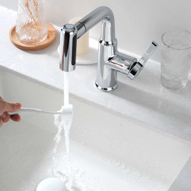 Lefton Single Hole Bathroom Faucet With 2 Water Modes, Pull-out Liftable Vanity Sink Faucet For Bathroom And Laundry Room, BF2209