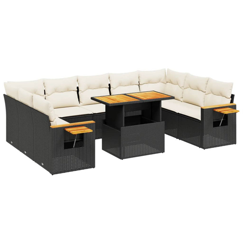 Vidaxl Garden Sofa Set Black