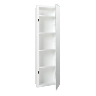 Ginnifer 12" x 36" Recessed Frameless Medicine Cabinet with 4 Adjustable Shelves
