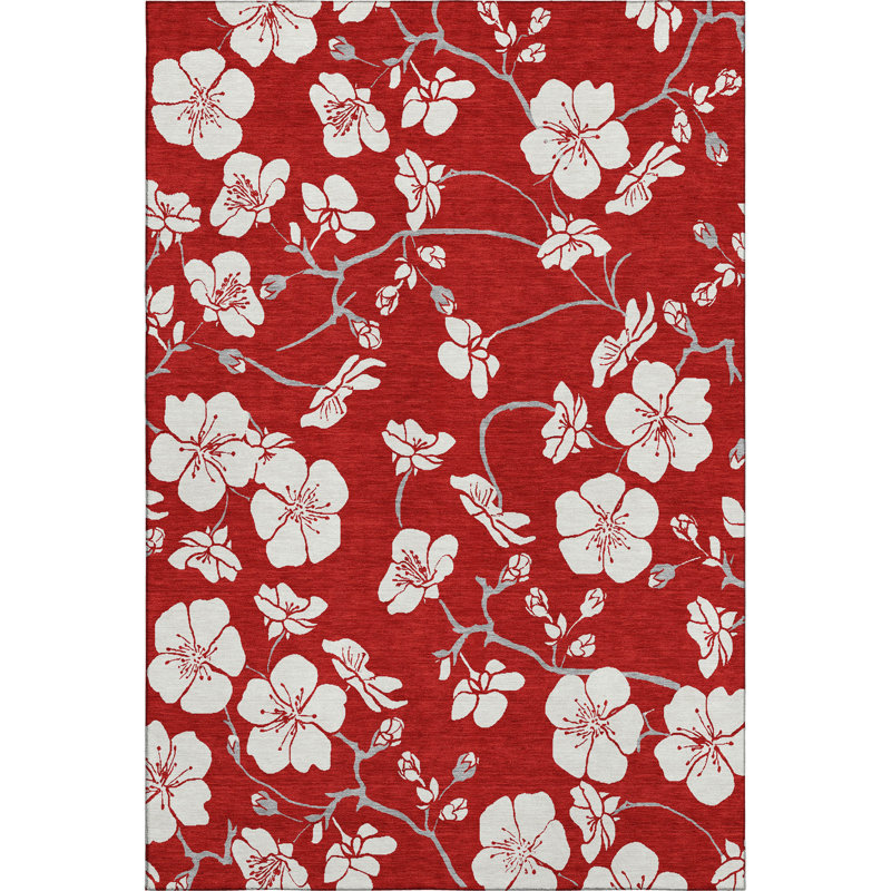 Tapis floral lavable à la machine de qualité supérieure AMF1032, Rectangle 10 pi x 14 pi