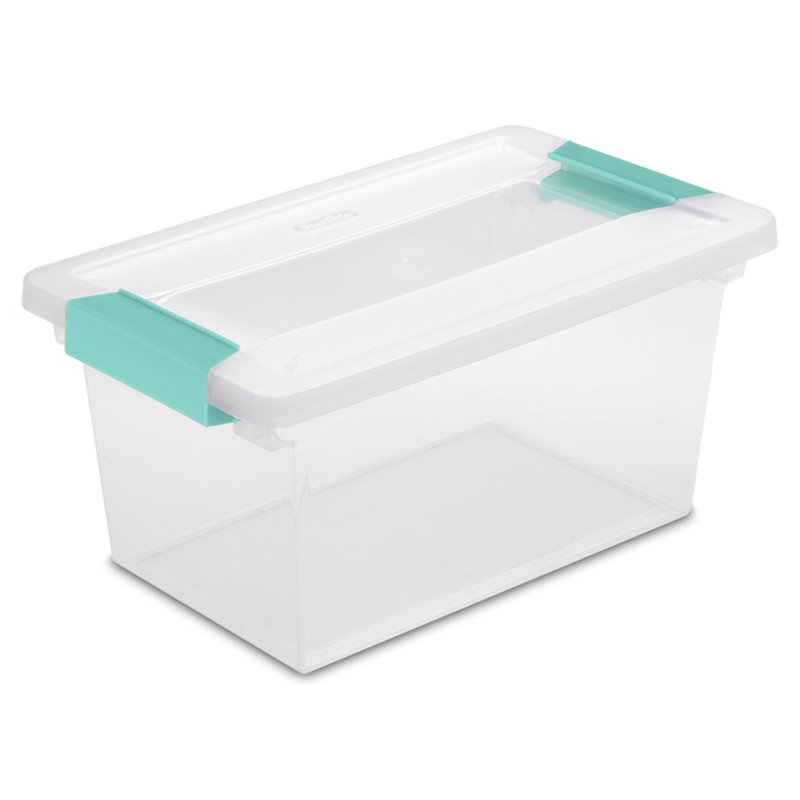 Sterilite Clip Box Clear Home Storage Tote Container with Lid, 8
