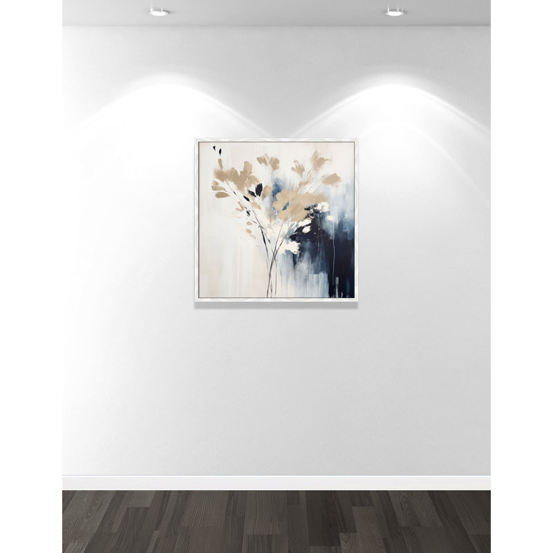 «Bliue Earthly Neutralité II» par Irena Orlov, L 32 po x H 32 po, Impression encadrée, White Woodgrain