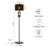Louann 63'' Traditional Floor Lamp With Black Mesh Shade And Smoked Ambe Night Light