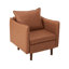 Fauteuil moderne en similicuir rembourré avec pieds en bois massif-1282204082