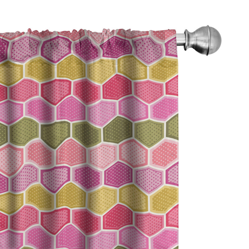 Geometric Semi-Sheer Rod Pocket Curtain Panels, 28" x 95"