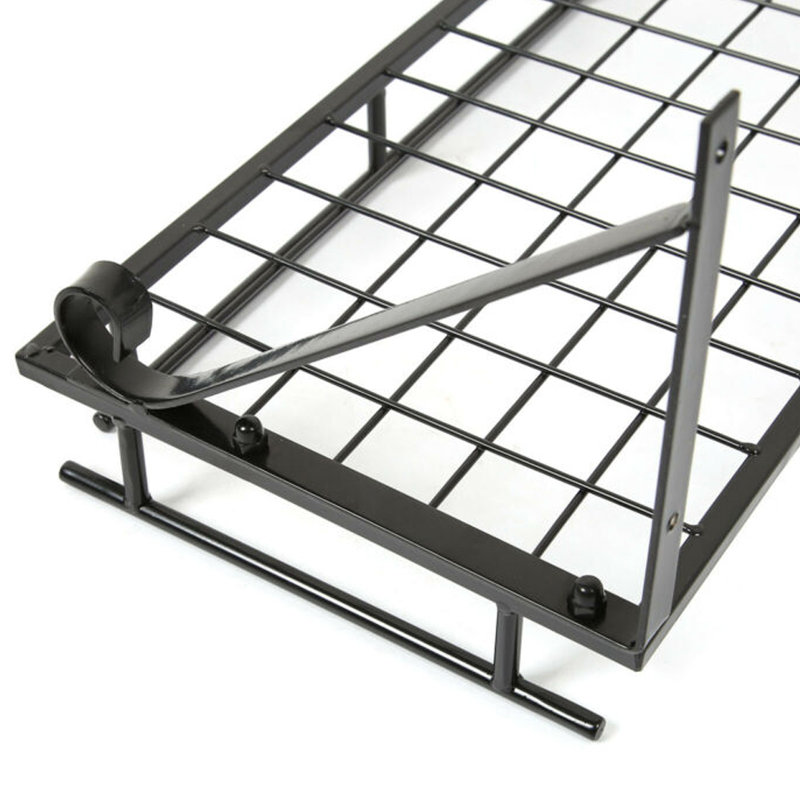 Metal Handcrafted Rectangle Wall Mounted Pot Rack, 25cm H x 90cm W x 24cm D