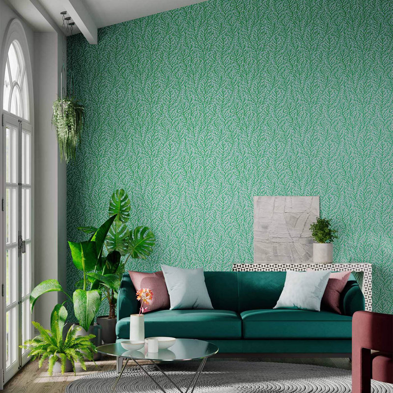 Atoll Wallpaper, Sea Glass/Emerald