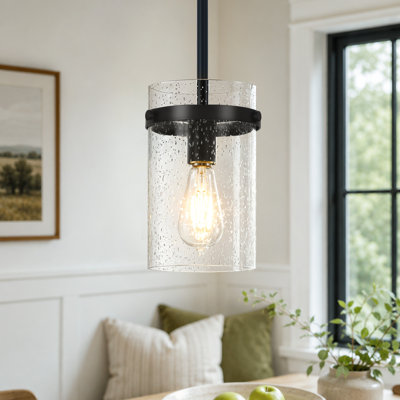Luminaire suspendu 1 lumière avec îlot de cuisine Levona (finition noir mat) Levona