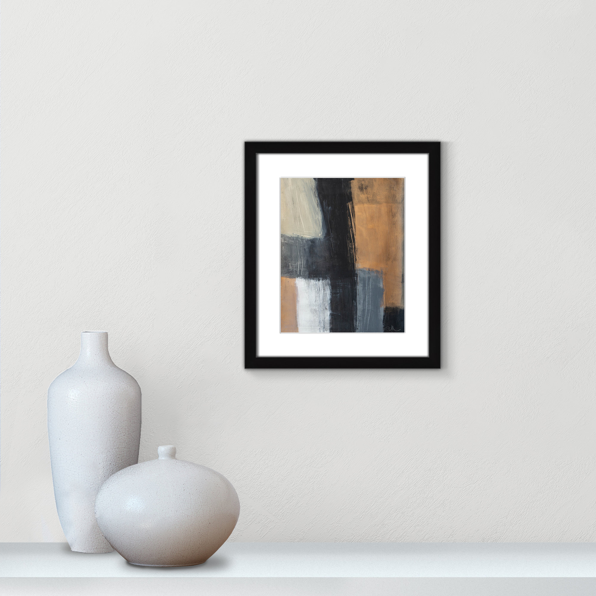 Karl Metallic Slate II by  Print, Yes, Black Single Picture Frame, 15" H x 13" W x 1.25" D