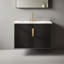 Meuble-lavabo de salle de bain vintage 30 po avec lavabo en céramique, lavabo simple en céramique à 3 trous, meuble-lavabo avec 2 portes à fermeture douce
