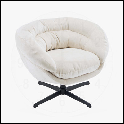 Chaise de bureau moderne en chenille avec pivot à 360 °, coussin amovible et base en métal noir pour le salon et le bureau