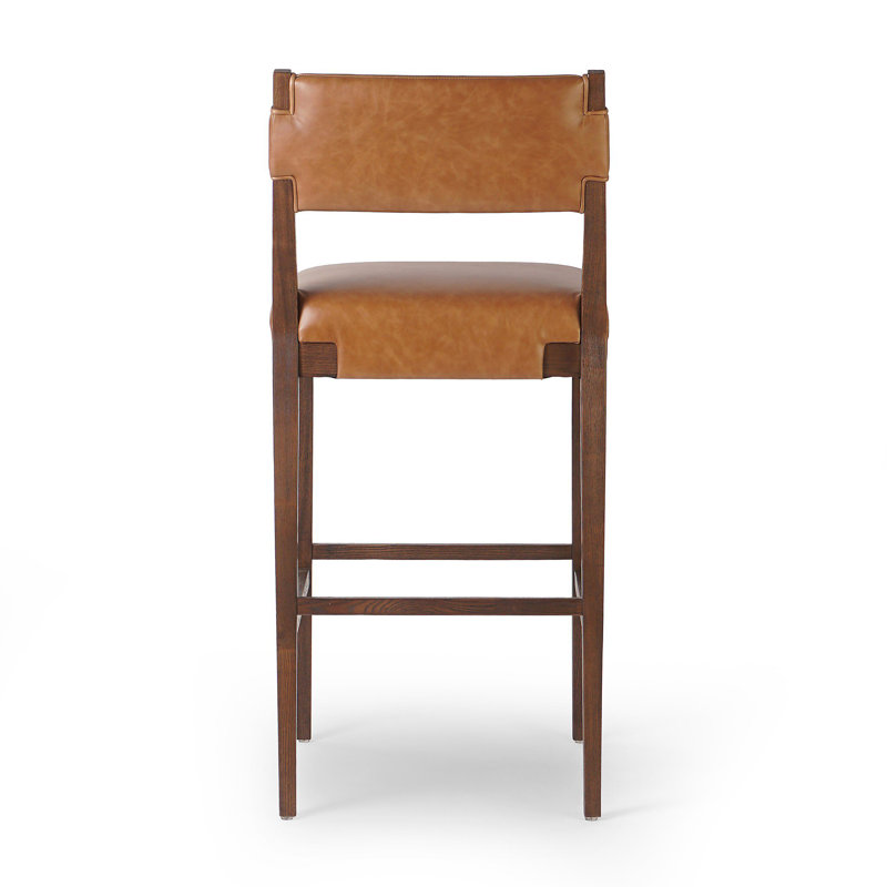 Tamari Stool-Sonoma Chestnut-Bar, Brown, Brown Genuine Leather, Bar Stool (31.25" Seat Height)