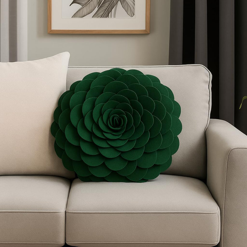  Housse de coussin en polyester, Housse de coussin seulement - sans coussin, 16 po x 16 po, Vert