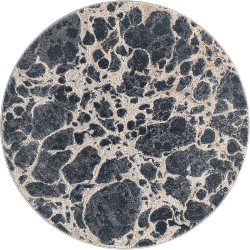 Abstract Indoor Rug, Round 4'