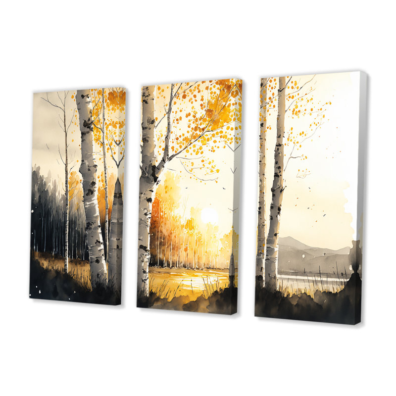 Zeynep - 3 pièces sur toile, H 28 po x l 36 po, Toile tendue