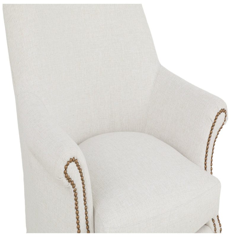 Upholstered Armchair, Hazelnut, Small Brass, 1115 Saddle