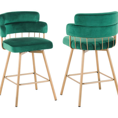 Tabourets de bar pivotants à 180 °, de 2, hauteur de siège de 26 po, îlot de cuisine, café, pub, structure en fer, dossier bas, capacité de 300 lb, glissières en plastique, matériau étagé, support, conception