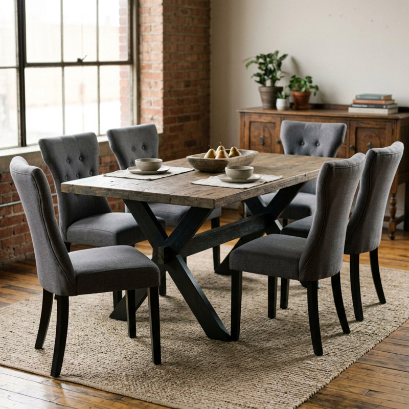Solid Wood Top Dining Set
