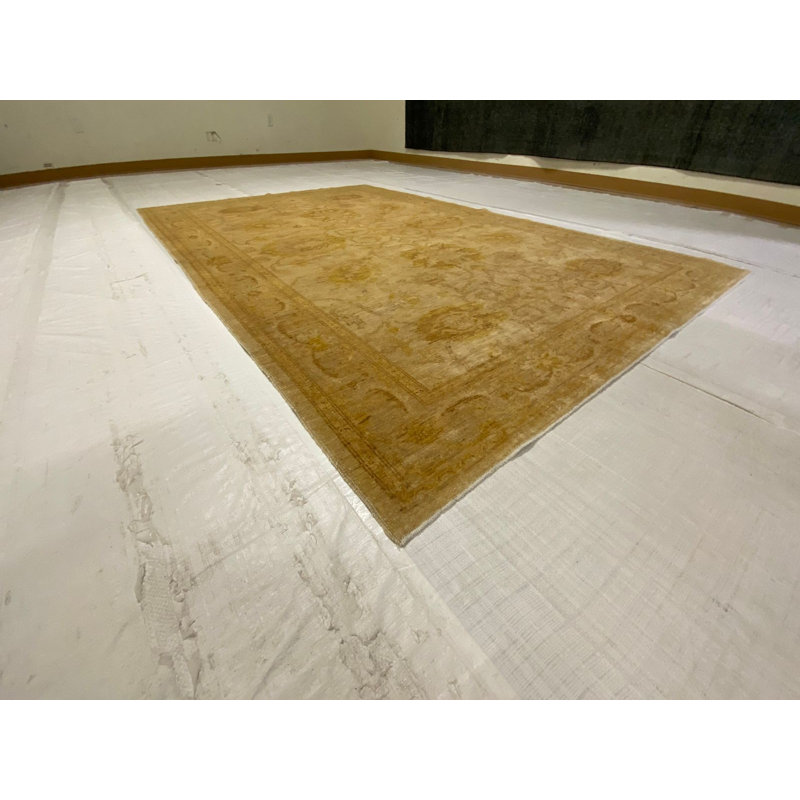 Tapis Oushak rétro noué à la main One-of-a-Kind 5 pi 11 po x 9 pi 2 po Anatolian