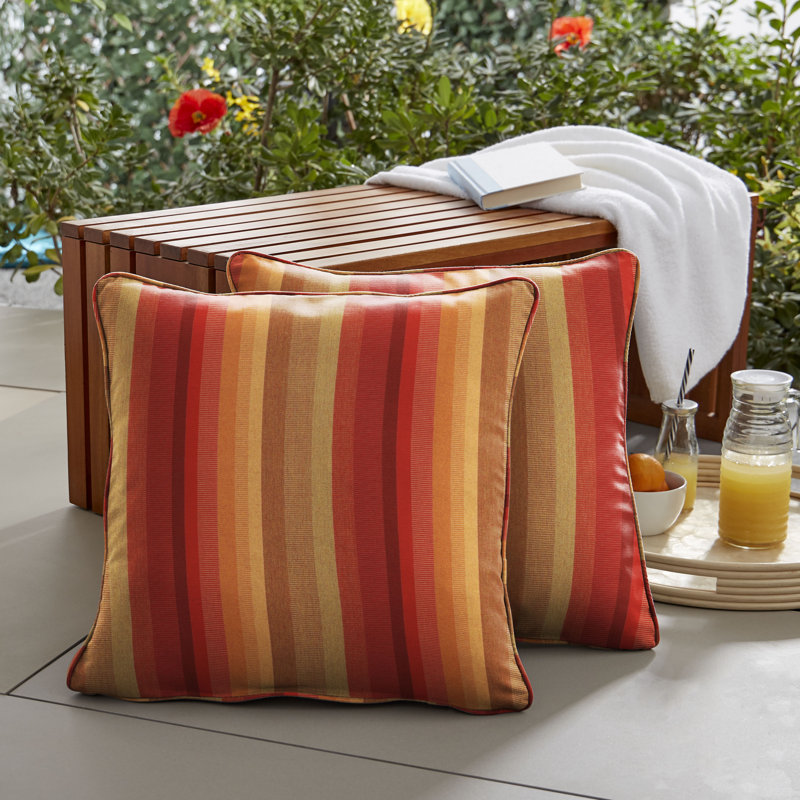 Napier Sunbrella® Outdoor Reversible Throw Pillow, 20" x 20", Astoria Sunset Sunbrella®