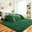 Shag Area Rugs for Living Room, 5x7 ft Soft Fluffy Rugs for Bedroom, Nursery, Kids Room Home Decor, Dark Green-2071475027