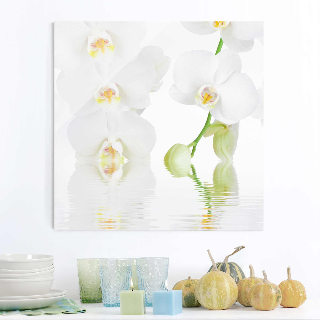 Glasbild Orchidee fürs Wohlbefinden