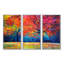 «Vibrant Red Tree In Autumn Landscape», peinture sur toile 3 pièces-974447601-955326537