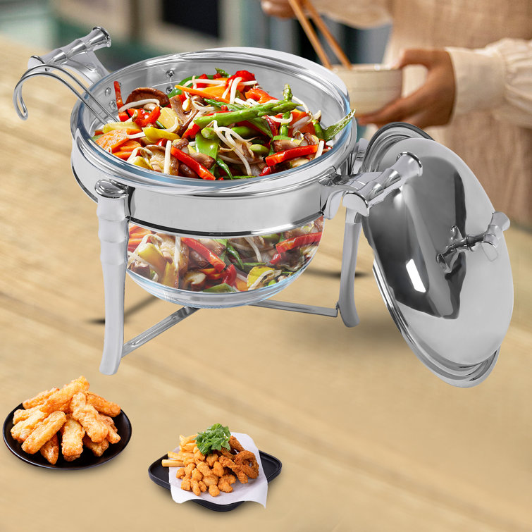 6L Big Glass Window Stainless Steel Chefing Dish Set with Electric or Fuel  Heater Chafing Dishes Food Warmer Party Wedding Setting Round Food Warm  Buffet Stove - China Buffet Stove and Food