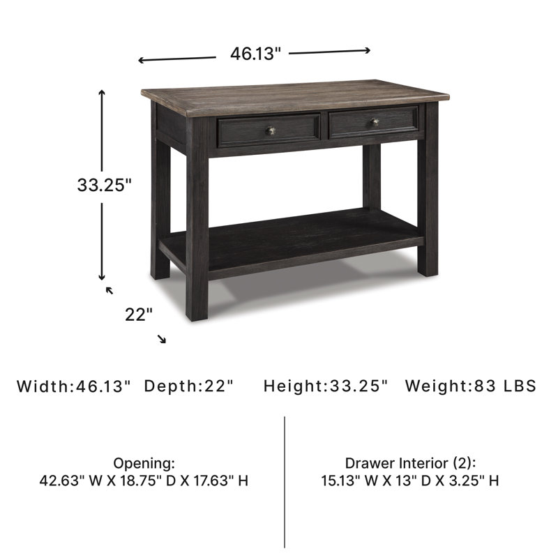 Console 46 po Chailey, Noir