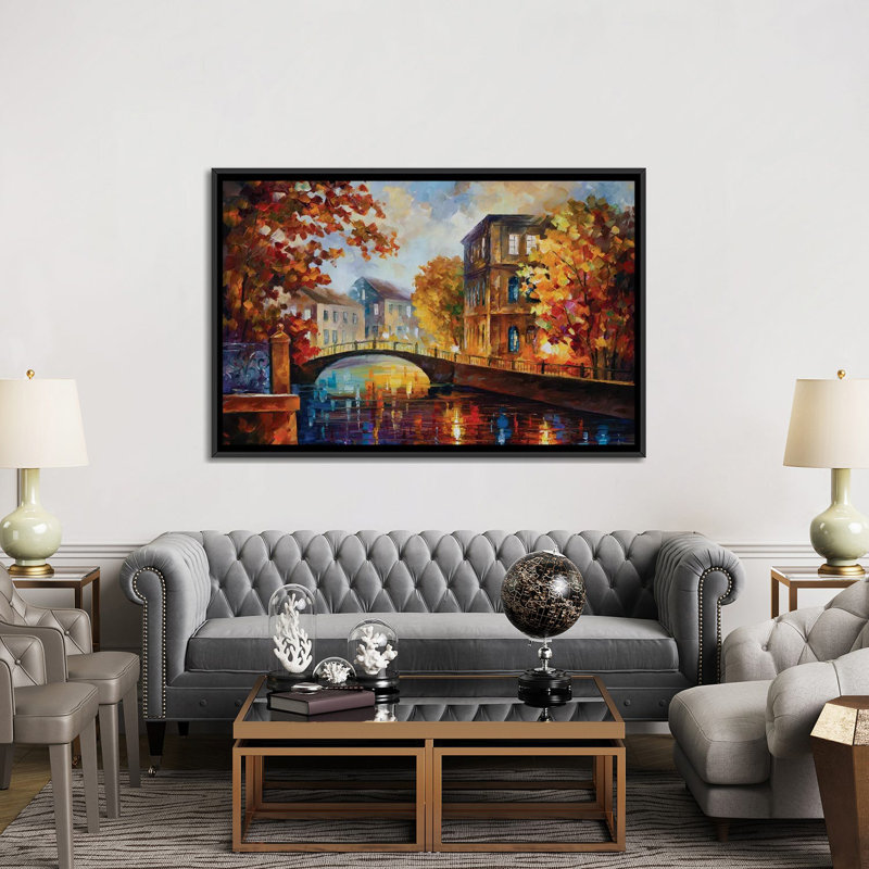La rivière des souvenirs - reproduction d'art murale - toile encadrée, H 40 po x l 60 po, Noir