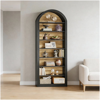 Spacious Display Shelving,Freestanding Bookshelf,Arched Bookcase