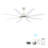66 Inch Low Profile Ceiling Fan With Dimmable Lights And Smart Remote Control 6 Speed Reversible Noiseless DC Motor For Indoor