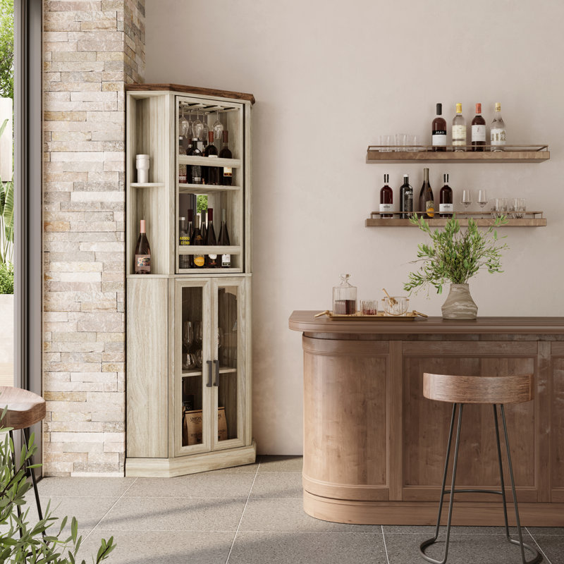 Wood/Glass Corner Curio Cabinet 68.5” H, White