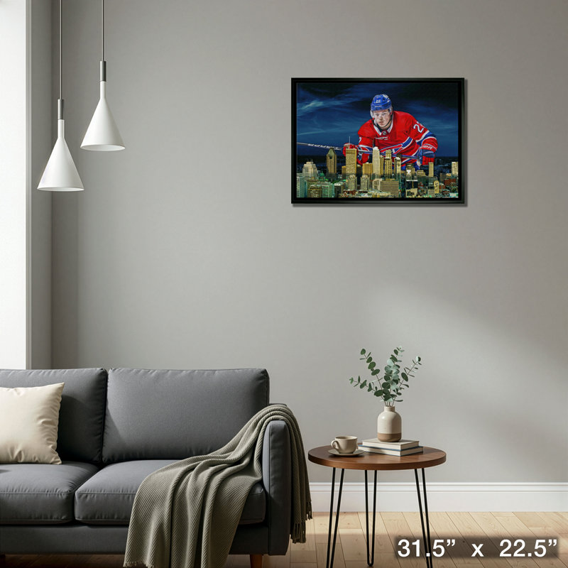 Cole Caufield 20 x 29, toile encadrée Canadiens Skyline-H