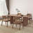 Retro Tan Rectangular Solid Wood Dining Table-1455546431