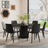 Ensemble de table de salle à manger ronde avec 4 à 6 chaises de luxe en cuir