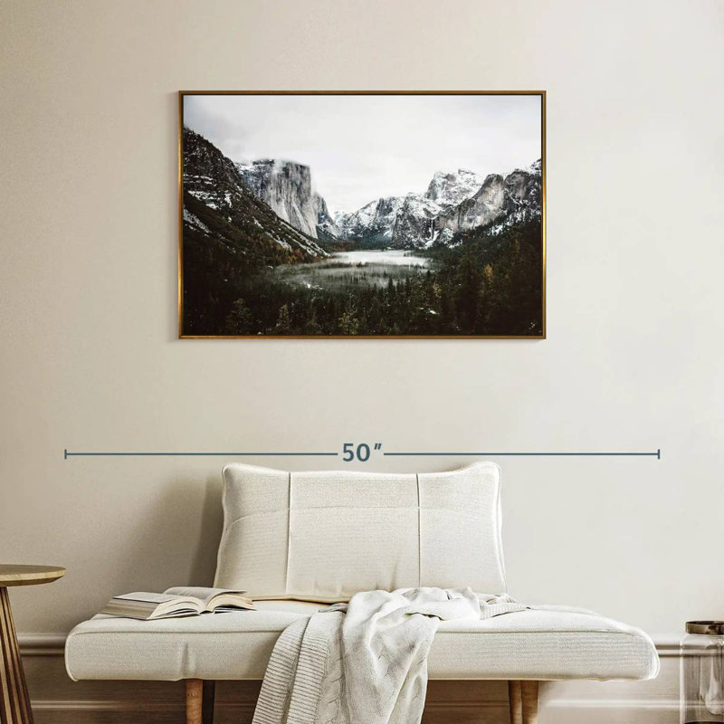 Yosemite Winter Magic, Cadre flottant doré, 37 po x 25 po