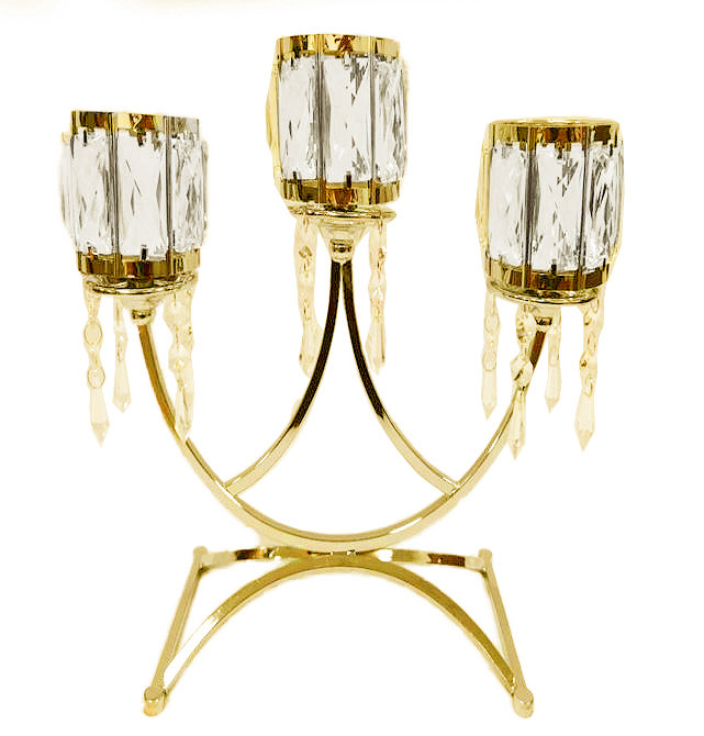 15'' H Tabletop Candelabra, Gold