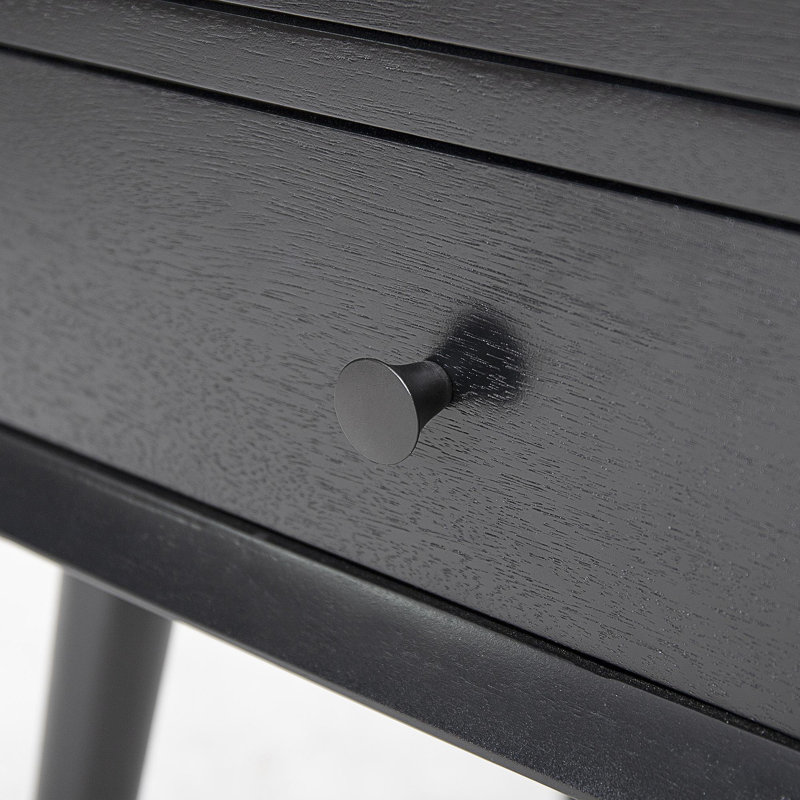 Table de chevet avec 2 tiroirs, noir