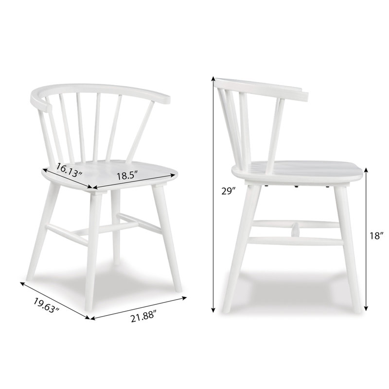 White Wood Spindle Back Dining Side Chair Set