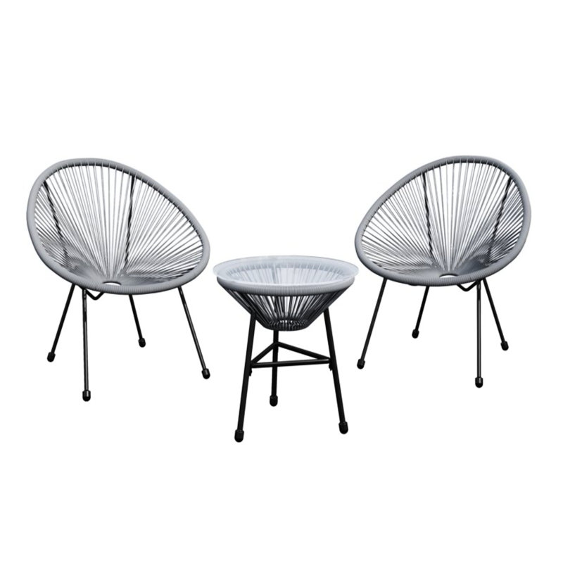 3 tables de bistro grises - Sièges confortables et installation rapide pour les réceptions en extérieur sur la terrasse