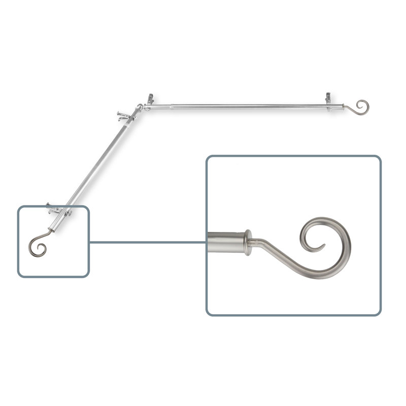 Tringle à rideaux simple Brasfield Curl, 28 po à 48 po, Nickel satiné