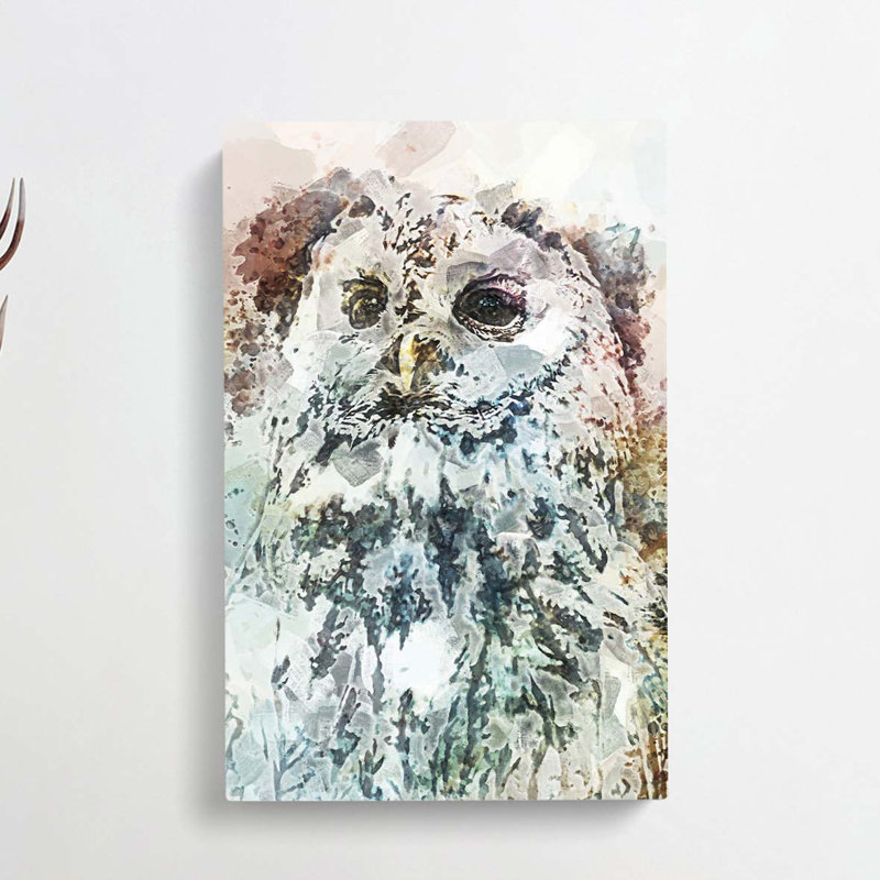 Tawny Owl In Abstract - Wrapped Canvas, 50cm H x 35cm W x 3cm D