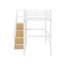 Lit mezzanine simple en métal avec escalier de rangement et garde-robe-114344383